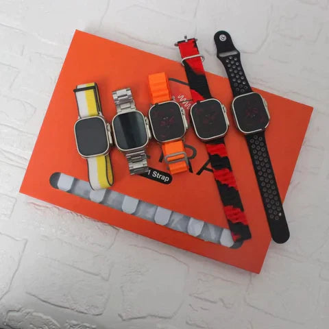 WATERPROOF ULTRA SMART WATCH WITH 7 STRAPS & 2.1 INCH