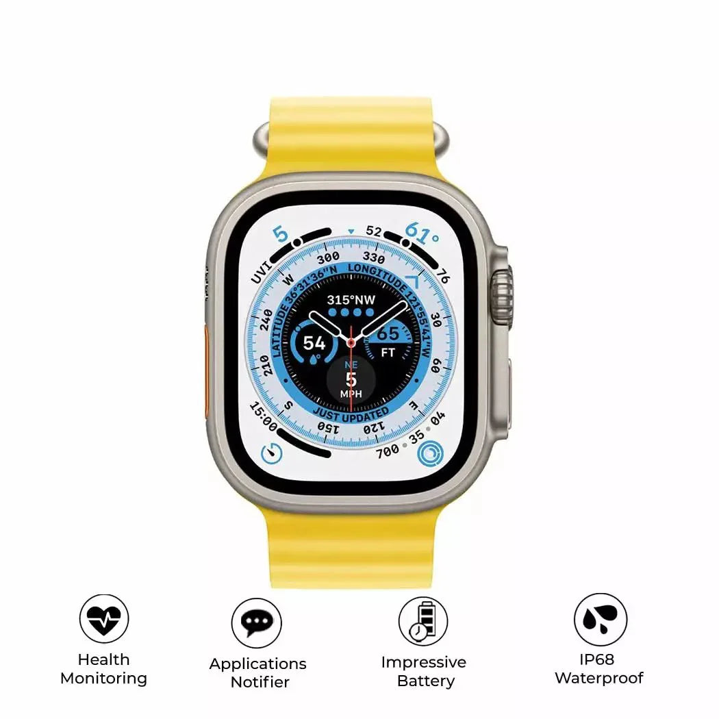 WATERPROOF ULTRA SMART WATCH WITH 7 STRAPS & 2.1 INCH